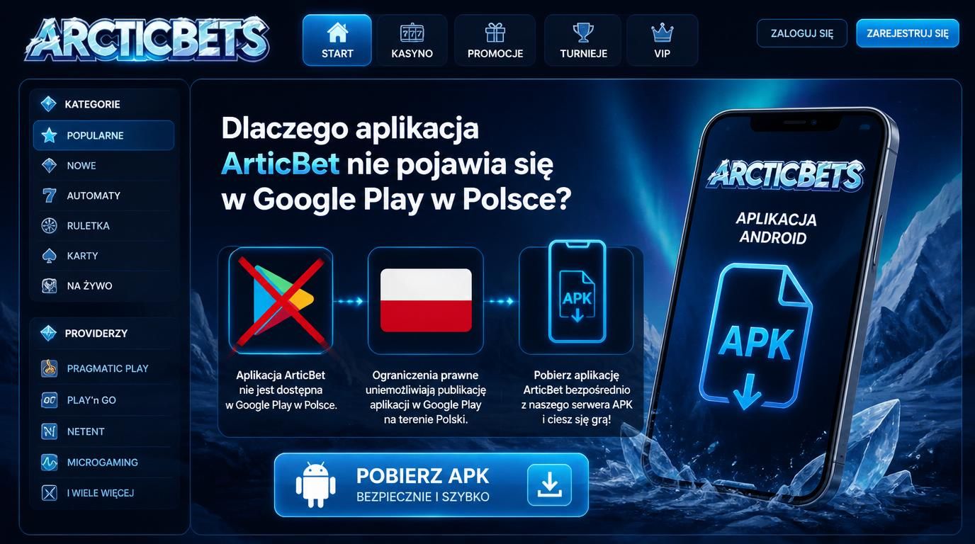 Zdjęcie ilustracyjne blokujące Google Play z APK w tle, temat: legalność i dostępność aplikacji